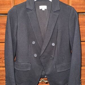 LOFT Charcoal Double-Breasted Blazer